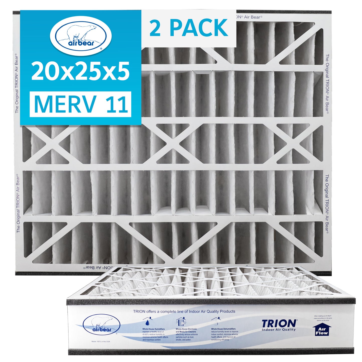 Air Bear 20x25x5 Pleated Air Filter