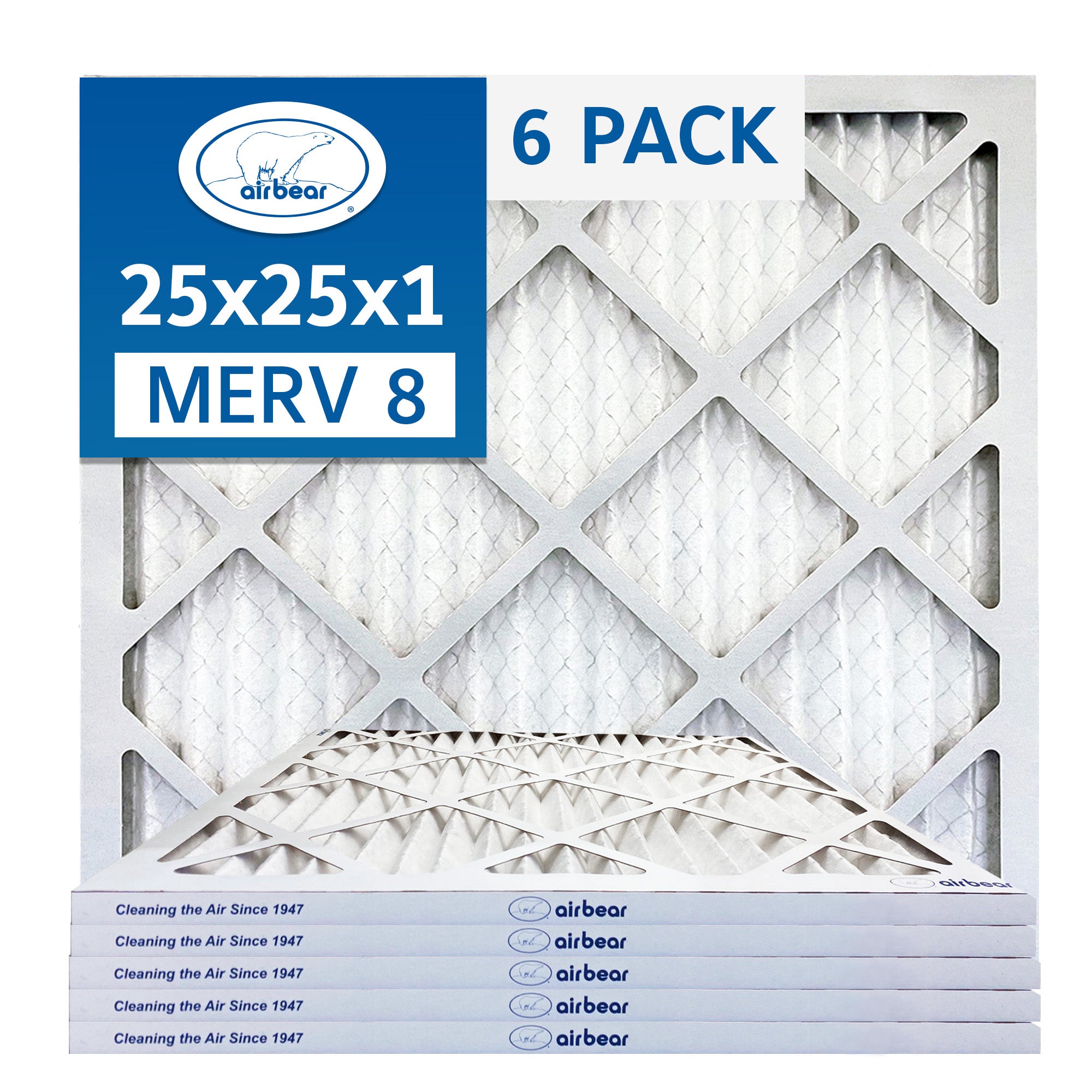 25x25x1 Air Bear Pleated Filters