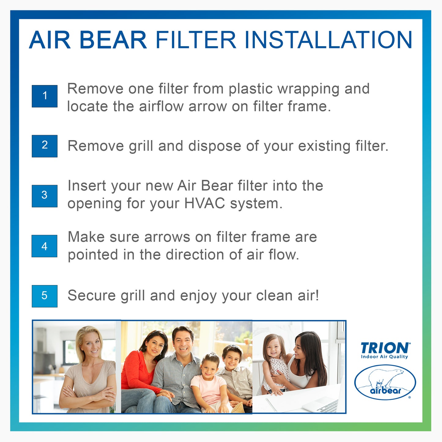 Air Bear 14x24x1 Pleated Air Filter