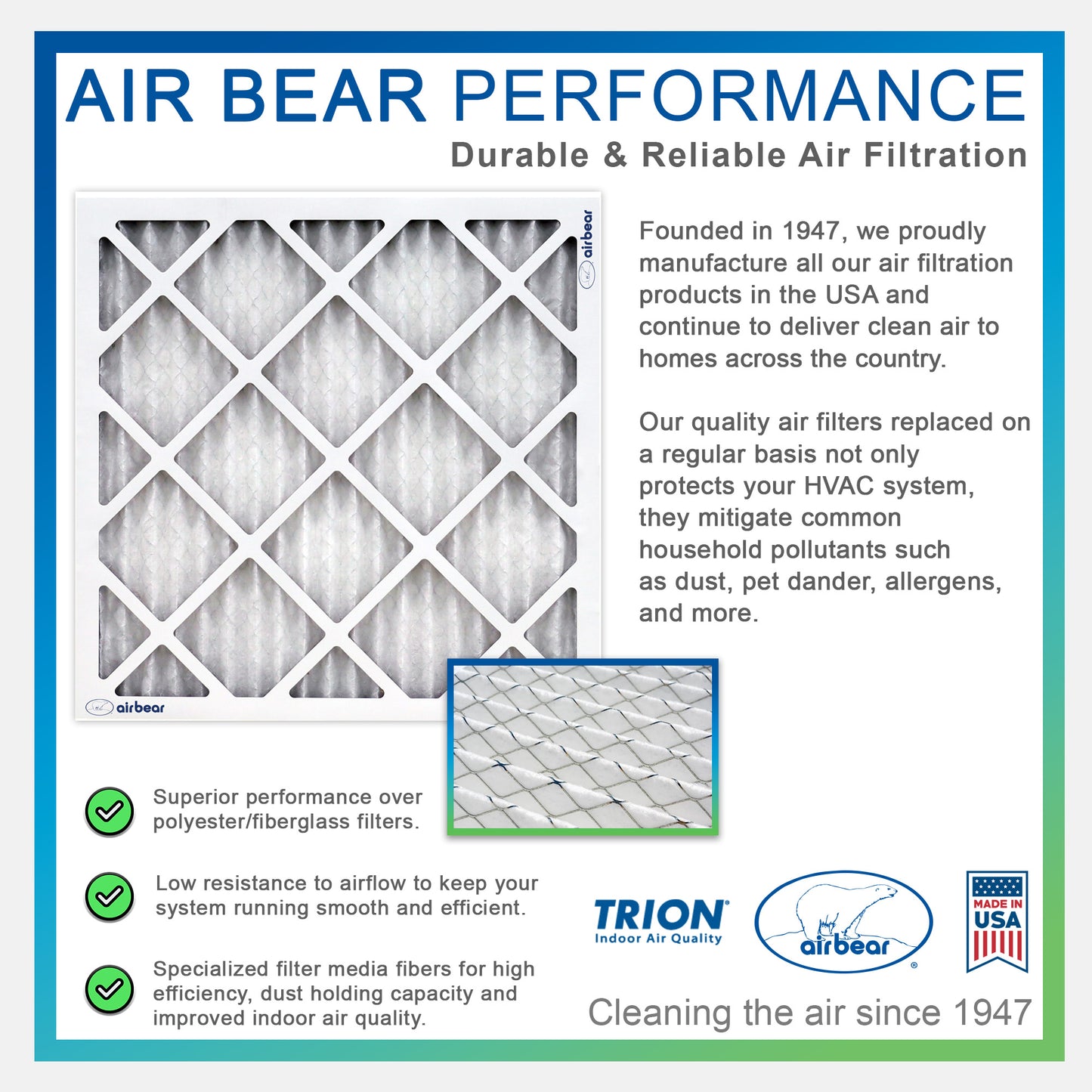 Air Bear 14x24x1 Pleated Air Filter